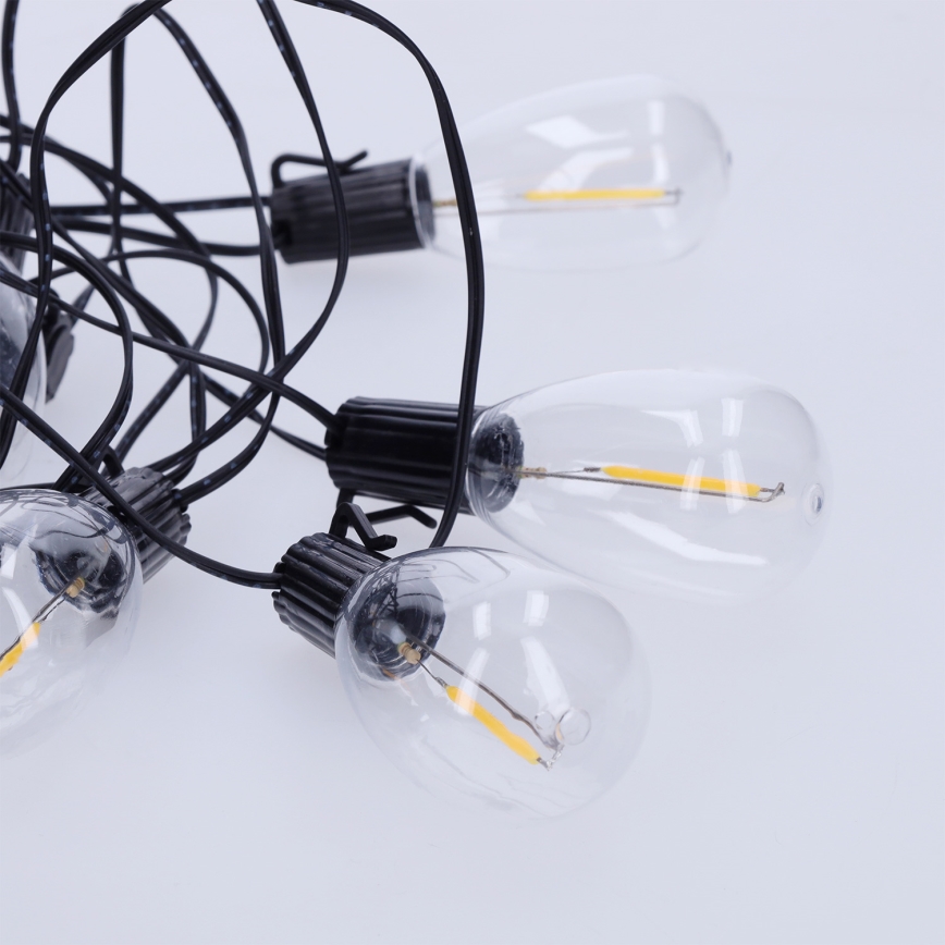 Brilagi - Guirnalda LED para exteriores, 10 LEDs / 3x AA, 3,2 m, IP44, blanco cálido