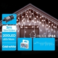 Brilagi - Guirnalda LED para exteriores 200xLED/8 funciones 13x0,6m IP44 blanco frío