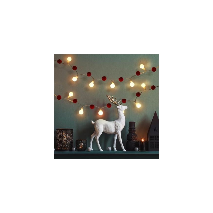 Brilagi - Guirnalda navideña LED 20xLED/2xAA 1,8m blanco cálido
