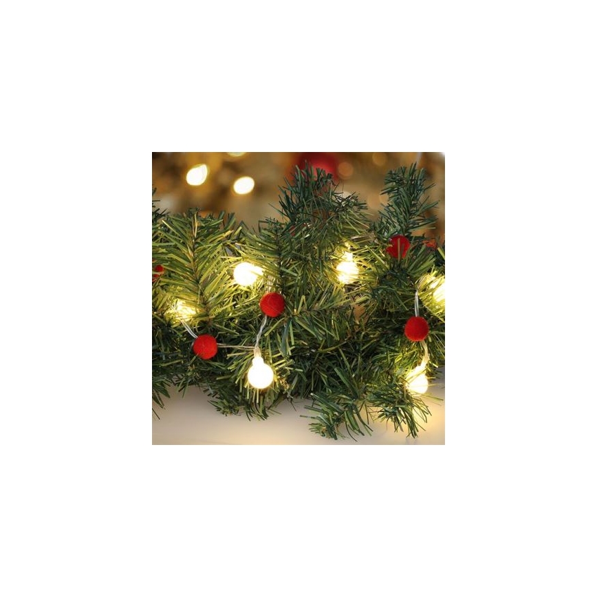 Brilagi - Guirnalda navideña LED 20xLED/2xAA 1,8m blanco cálido