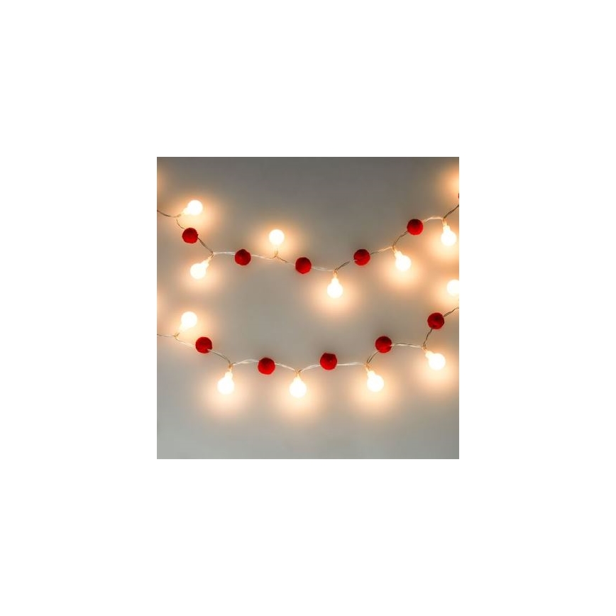 Brilagi - Guirnalda navideña LED 20xLED/2xAA 1,8m blanco cálido