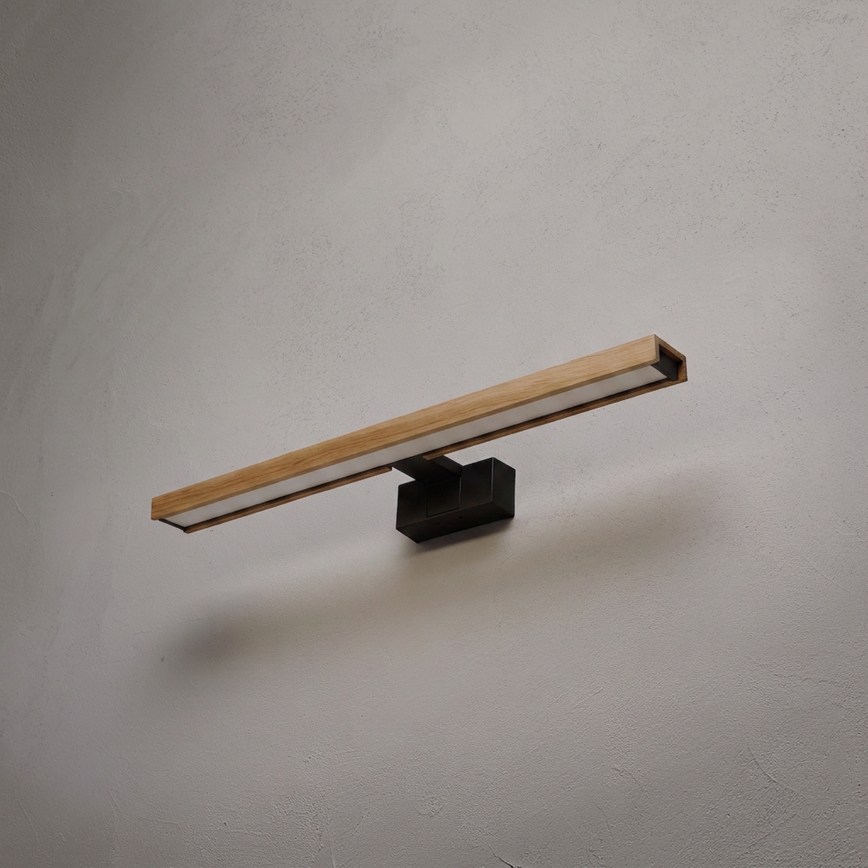 Brilagi - Iluminación LED 3 en 1 para espejo de baño WOODY MIRROR LED/12W/230V 60 cm IP44 negro/roble