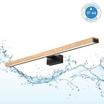 Brilagi - Iluminación LED 3 en 1 para espejo de baño WOODY MIRROR LED/15W/230V 80 cm IP44 negro/roble