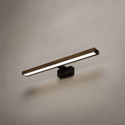 Brilagi - Iluminación LED para espejo de baño 3 en 1 WOODY MIRROR LED/12W/230V IP44 negro/roble nogal