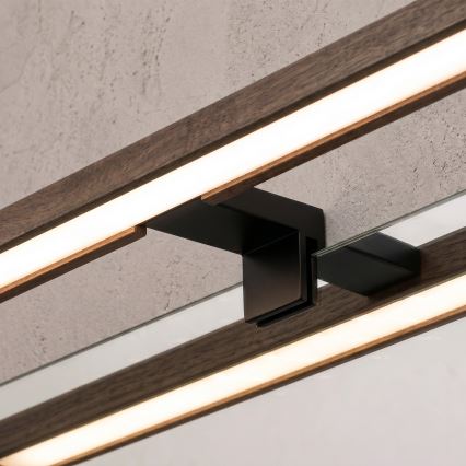 Brilagi - Iluminación LED para espejo de baño 3 en 1 WOODY MIRROR LED/12W/230V IP44 negro/roble nogal