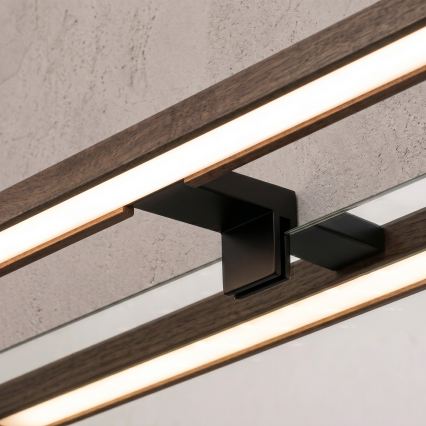 Brilagi - Luz LED para espejo de baño 3 en 1 WOODY MIRROR LED/8W/230V 40 cm IP44 negro/roble nogal
