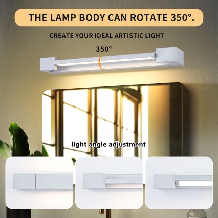 BRILAGI - Iluminación LED para espejo de baño AQUA LINE LED/12W/230V 45 cm IP44 blanco CRI 90