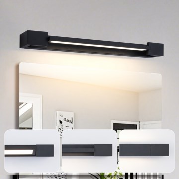 Brilagi - Iluminación LED para espejo de baño AQUA LINE LED/12W/230V 45 cm IP44 negra CRI 90