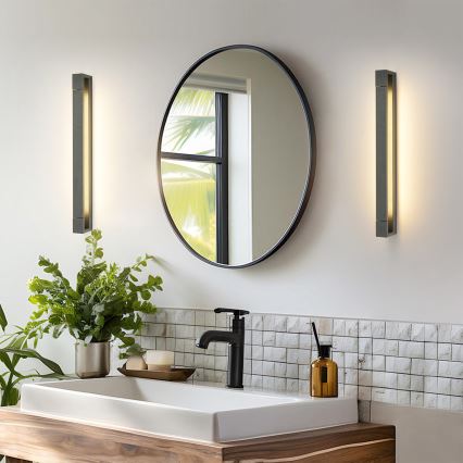 Brilagi - Iluminación LED para espejo de baño AQUA LINE LED/18W/230V 60 cm IP44 antracita CRI 90