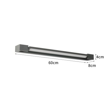 Brilagi - Iluminación LED para espejo de baño AQUA LINE LED/18W/230V 60 cm IP44 antracita CRI 90