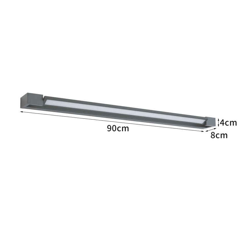 Brilagi - Iluminación LED para espejo de baño AQUA LINE LED/24W/230V 90 cm IP44 antracita CRI 90