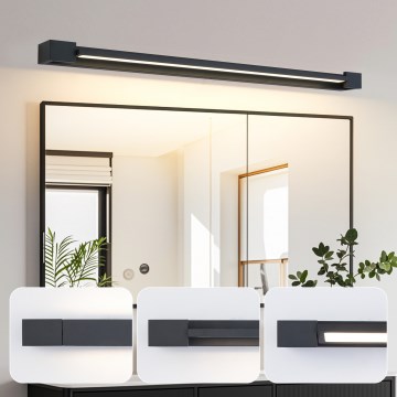 Brilagi - Iluminación LED para espejo de baño AQUA LINE LED/24W/230V 90 cm IP44 negro CRI 90