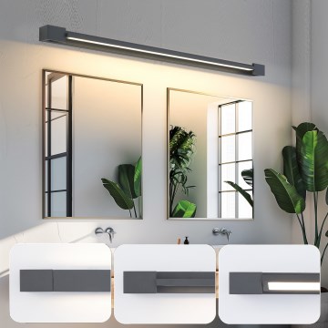 Brilagi - Iluminación LED para espejo de baño AQUA LINE LED/36W/230V 120 cm IP44 antracita CRI 90