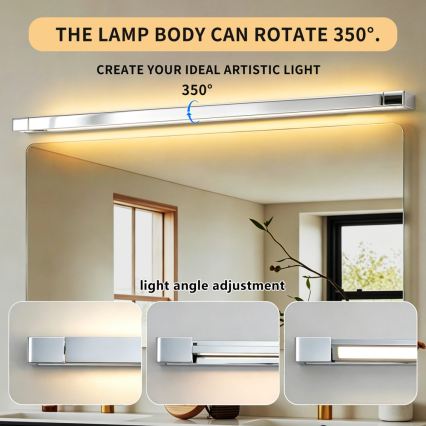 BRILAGI - Iluminación LED para espejo de baño AQUA LINE LED/36W/230V 120 cm IP44 acabado cromo brillante CRI 90