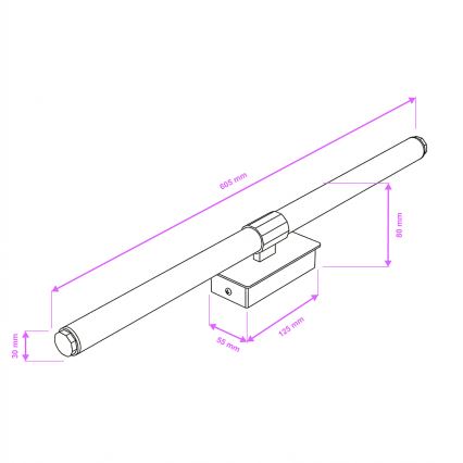 Brilagi - Iluminación LED para espejo de baño DIANA LED/10W/230V 60 cm IP44 cromo brillante