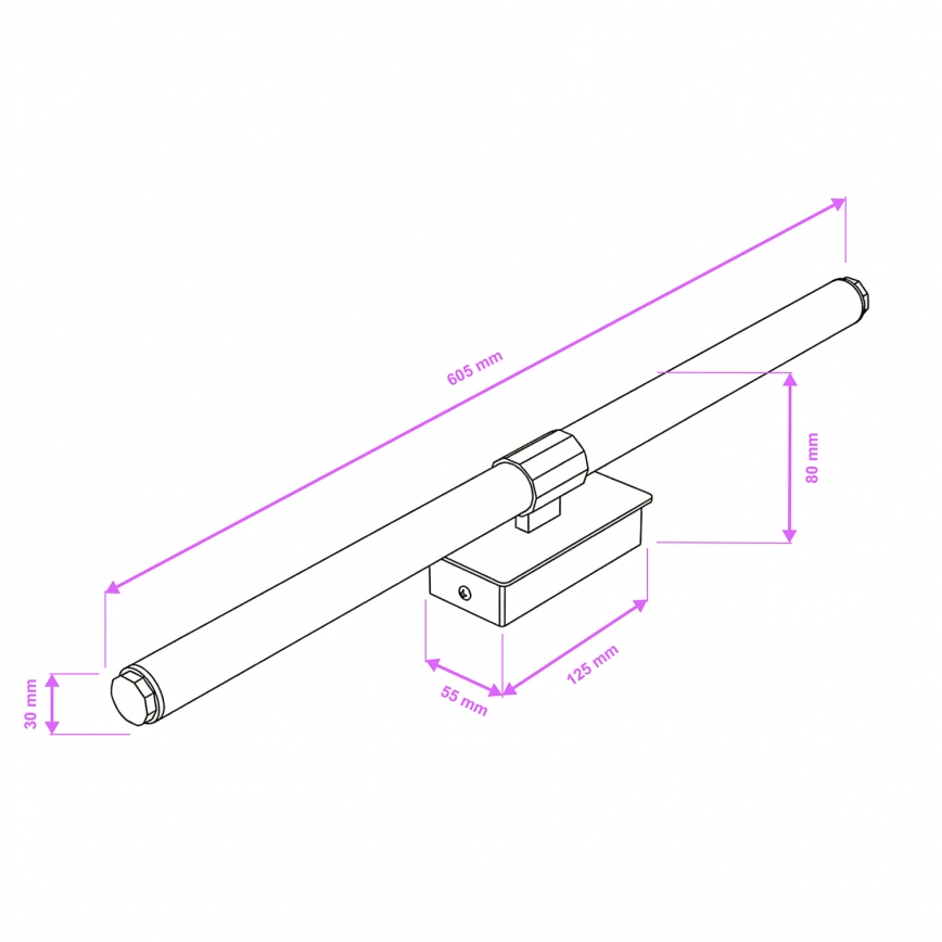 Brilagi - Iluminación LED para espejo de baño DIANA LED/10W/230V 60 cm IP44 cromo brillante
