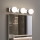 Brilagi - Iluminación LED para espejo de baño HOLLYWOOD, 3x LED de 3 W, 230 V, 39 cm, IP44, cromo brillante