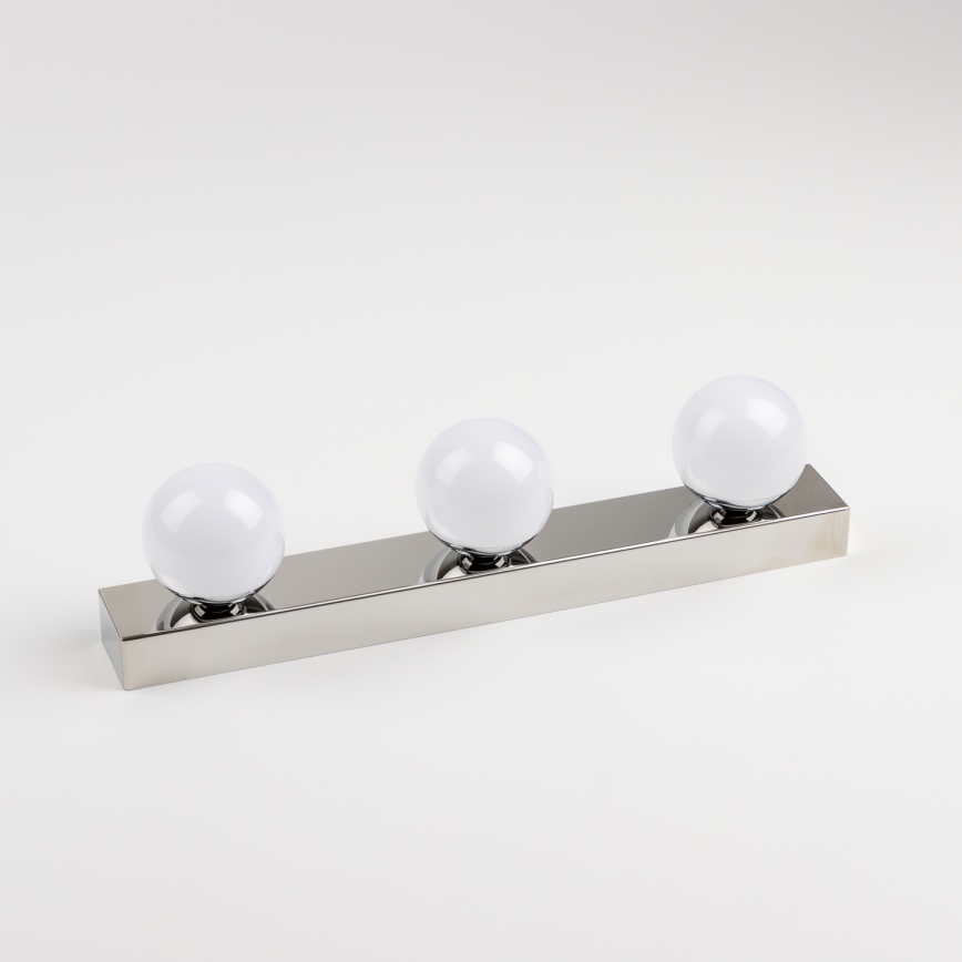 Brilagi - Iluminación LED para espejo de baño HOLLYWOOD, 3x LED de 3 W, 230 V, 39 cm, IP44, cromo brillante