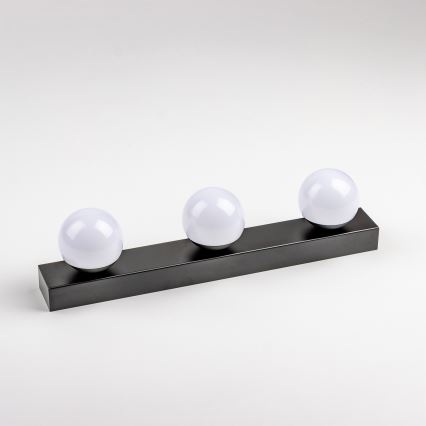 Brilagi - Aplique LED para espejo de baño HOLLYWOOD 3xLED/3W/230V 39 cm IP44 negro