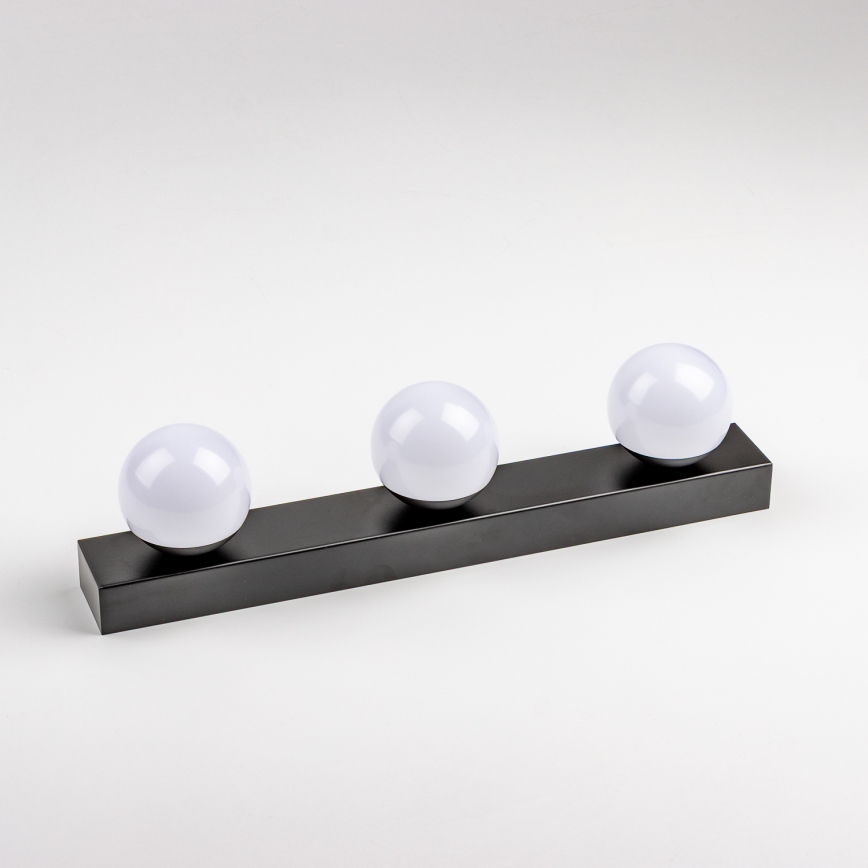 Brilagi - Aplique LED para espejo de baño HOLLYWOOD 3xLED/3W/230V 39 cm IP44 negro