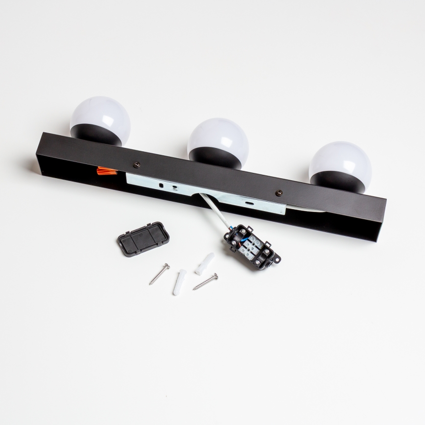 Brilagi - Aplique LED para espejo de baño HOLLYWOOD 3xLED/3W/230V 39 cm IP44 negro