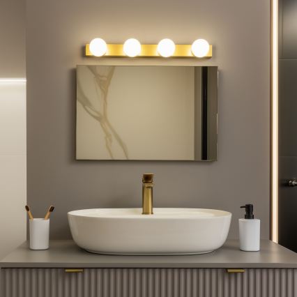 Brilagi - Iluminación LED para espejo de baño HOLLYWOOD 4xLED/3W/230V 53 cm IP44 dorada