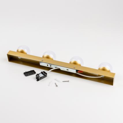 Brilagi - Iluminación LED para espejo de baño HOLLYWOOD 4xLED/3W/230V 53 cm IP44 dorada