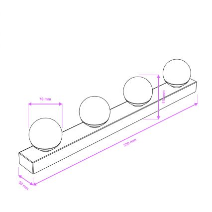 Brilagi - Iluminación LED para espejo de baño HOLLYWOOD 4xLED/3W/230V 53 cm IP44 cromo brillante