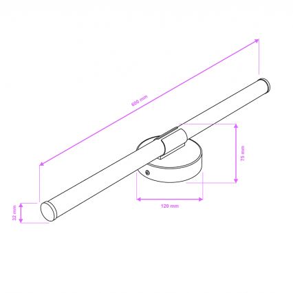Brilagi - Iluminación LED para espejo de baño LARA LED/10W/230V 60 cm IP44 cromo brillante