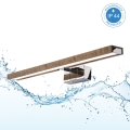 Brilagi - Iluminación LED para espejo de baño WOODY MIRROR 3 en 1 LED/12W/230V 60 cm IP44 cromado brillante/roble nogal