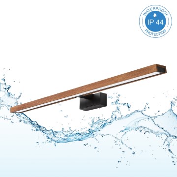 Brilagi - Iluminación LED para espejo de baño WOODY MIRROR 3 en 1 LED/15W/230V 80 cm IP44 negro/roble cerezo