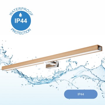 Brilagi - Iluminación LED para espejos de baño WOODY MIRROR LED/15W/230V 90 cm IP44 roble/cromo brillante