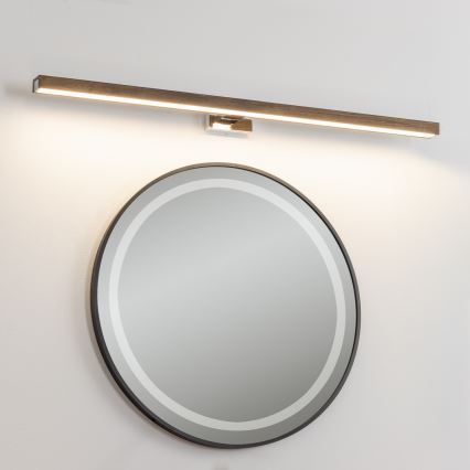 Brilagi - Iluminación LED para espejos de baño WOODY MIRROR LED/15W/230V 90 cm IP44 roble nogal/cromo brillante
