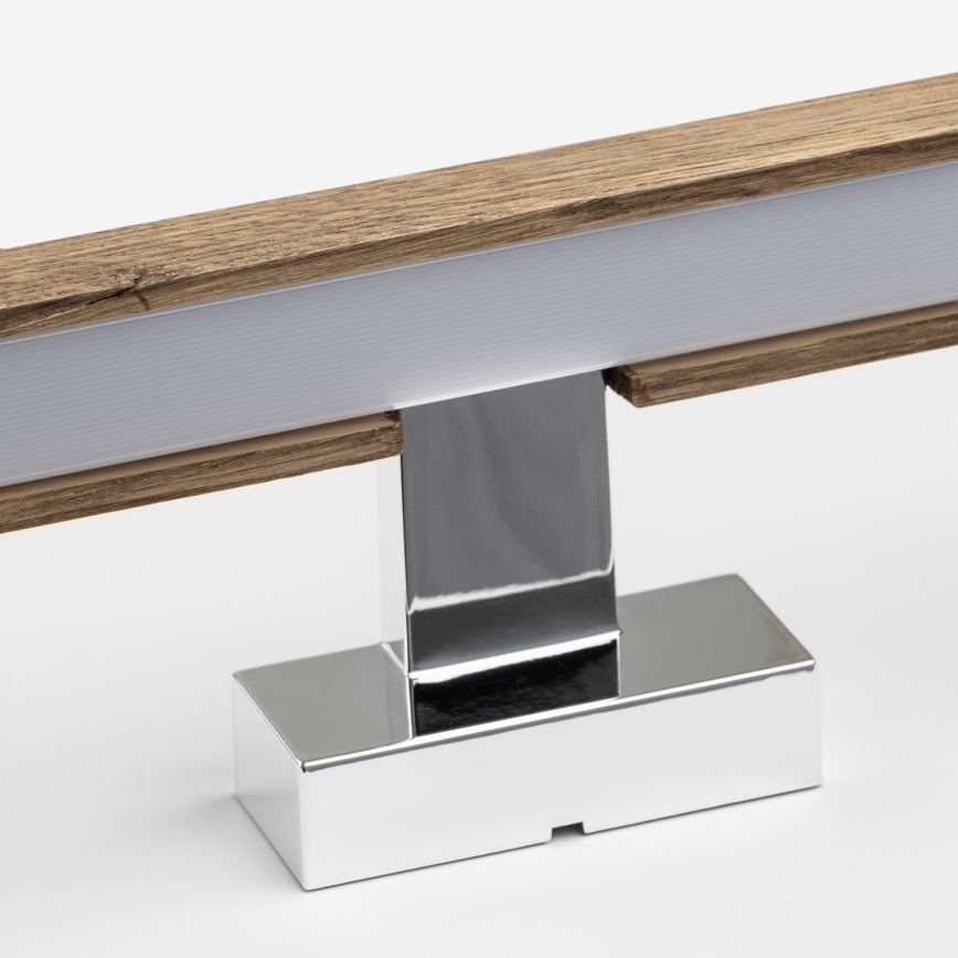 Brilagi - Iluminación LED para espejos de baño WOODY MIRROR LED/15W/230V 90 cm IP44 roble nogal/cromo brillante