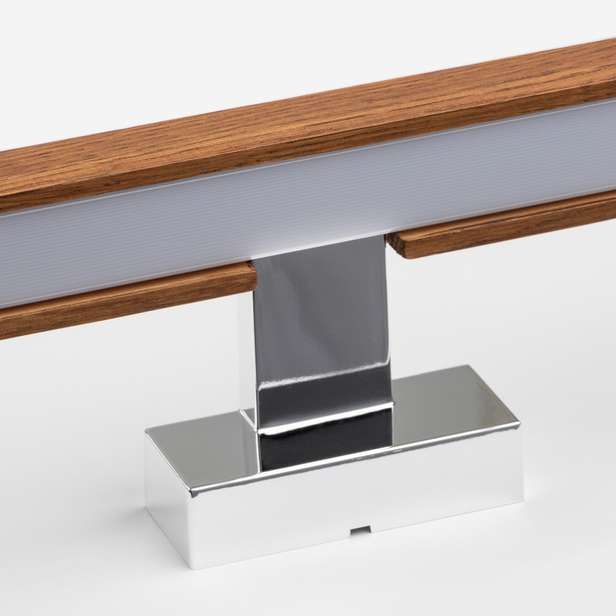 Brilagi - Iluminación LED para espejos de baño WOODY MIRROR LED/15W/230V 90 cm IP44 roble cereza/cromo brillante