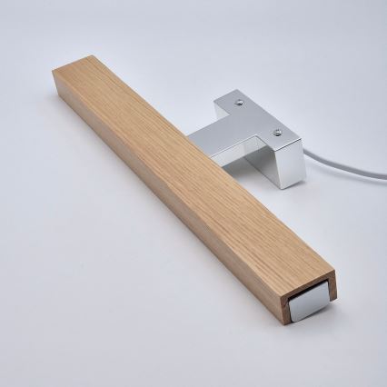 Brilagi - Iluminación LED para espejos de baño WOODY MIRROR LED/8W/230V 40 cm IP44 roble/cromo brillante