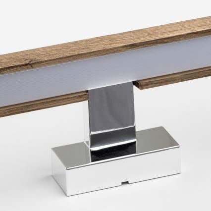 Brilagi - Iluminación LED para espejos de baño WOODY MIRROR LED/8W/230V 40 cm IP44 roble nogal/cromo brillante
