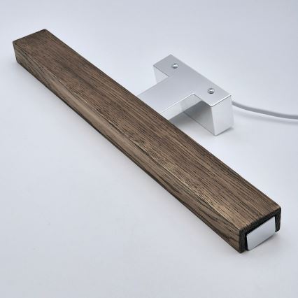 Brilagi - Iluminación LED para espejos de baño WOODY MIRROR LED/8W/230V 40 cm IP44 roble nogal/cromo brillante