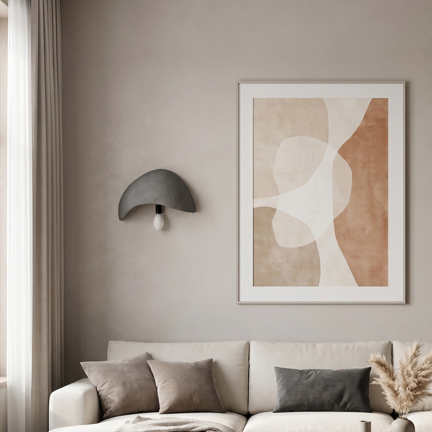 Brilagi - Juego de 2 apliques de pared WABI SABI 1xE14/40W/230V gris