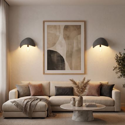 Brilagi - Juego de 2 apliques de pared WABI SABI 1xE14/40W/230V gris