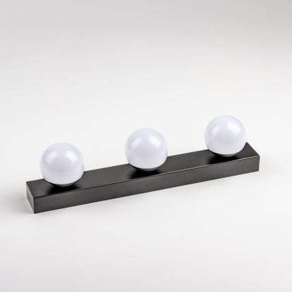 BRILAGI - Set de 2 apliques LED de pared para baño HOLLYWOOD 3xLED/3W/230V 39 cm IP44 negro