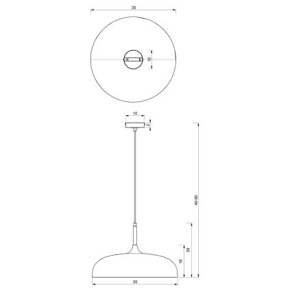 Brilagi - Lámpara colgante ABRAHAM 1xE27/60W/230V diá. 35 cm negro