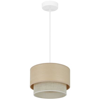 Brilagi - Lámpara colgante con cable ARIZONA BOHO 1xE27/15W/230V Ø 25 cm beige/blanco