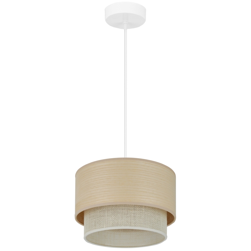 Brilagi - Lámpara colgante con cable ARIZONA BOHO 1xE27/15W/230V Ø 25 cm beige/blanco