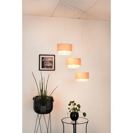 Brilagi - Lámpara colgante con cable ARIZONA BOHO 3xE27/15W/230V beige/blanco