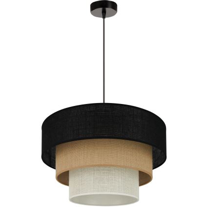 Brilagi - Lámpara colgante en cable ASPEN LUNETA 1xE27/15W/230V diámetro 45 cm negro/beige/crema