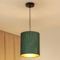 Brilagi - Lámpara colgante BOSTON ROLLER 1xE27/15W/230V diá. 21 cm paja verde/dorado