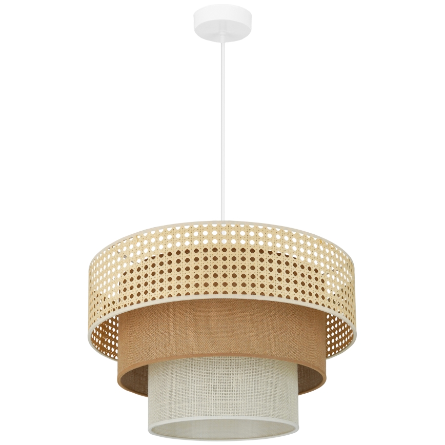 Brilagi - Lámpara colgante con cable CEDAR LUNETA 1xE27/15W/230V diámetro 45 cm ratán/marrón/crema
