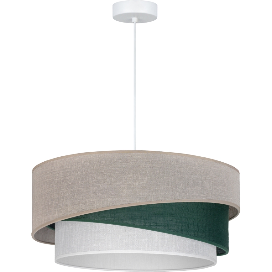 Brilagi - Lámpara colgante con cable ARROW 1xE27/60W/230V Ø 45 cm beige/verde/blanco