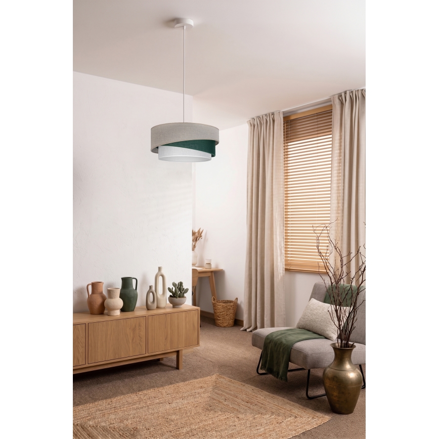 Brilagi - Lámpara colgante con cable ARROW 1xE27/60W/230V Ø 45 cm beige/verde/blanco